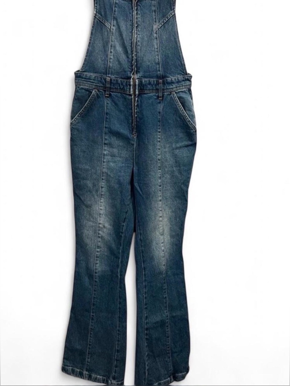 We the Free Camilla Slim Fit Flare Denim Overalls - Picture 3 of 9